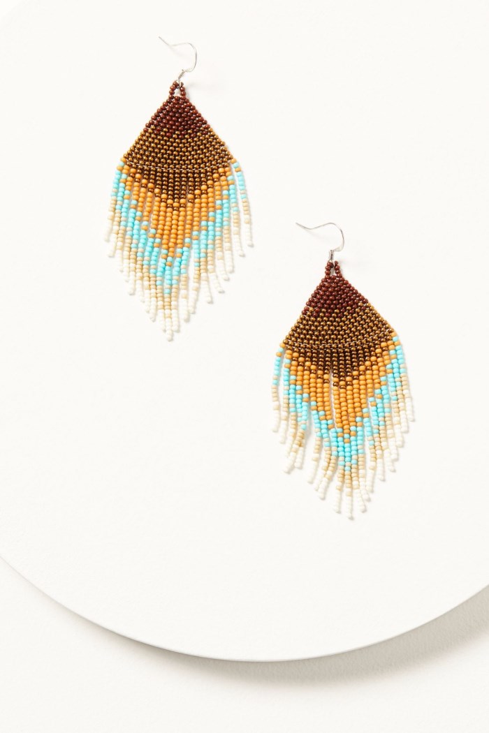 Idyllwind Women's Copperlily Seed Bead Fringe Earrings | Turquoise