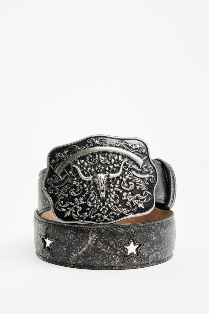 Idyllwind Women's Cordero Longhorn Buckle And Star Cutout Belt | Black