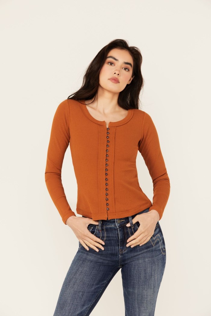 Idyllwind Women's Rambling Long Sleeve Button-Down Shirt | Caramel