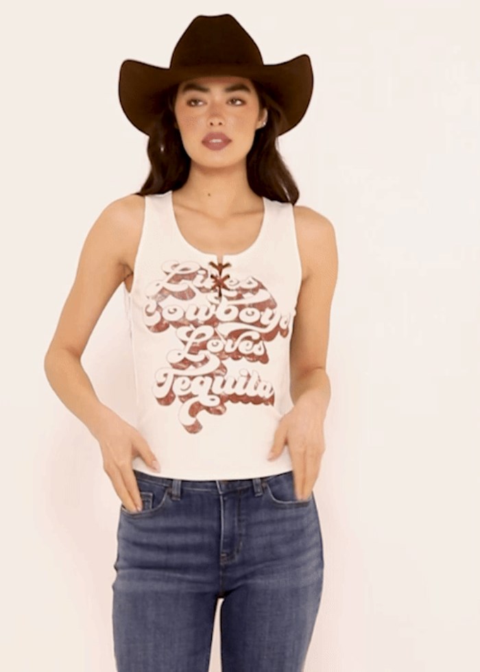 Idyllwind Women's Fahari Lace-Up Front Top | Ivory