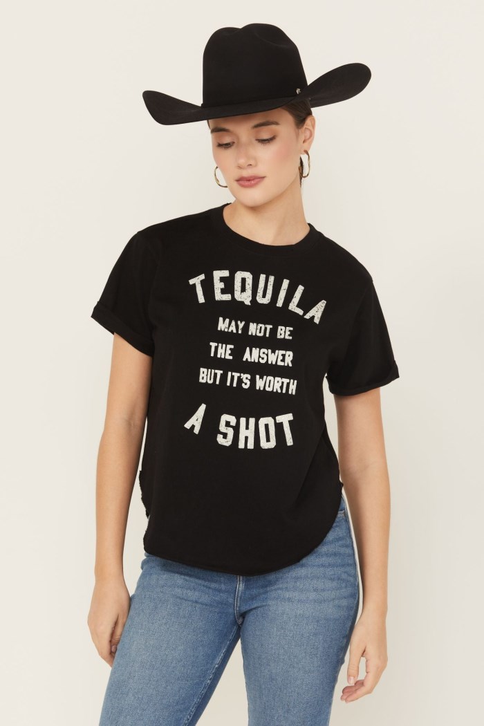 Idyllwind Women's Shot Of Tequila Short Sleeve Graphic Tee | Black