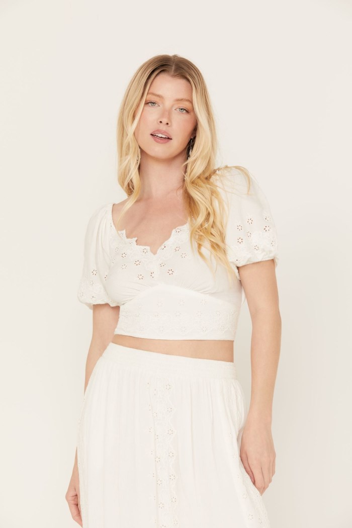 Idyllwind Women's Peony Cropped Top | Ivory