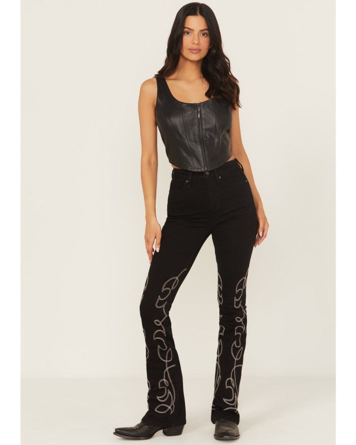 Idyllwind Women's Legend High Rise Boot Stitch Bootcut Super Stretch Denim Jeans | Black