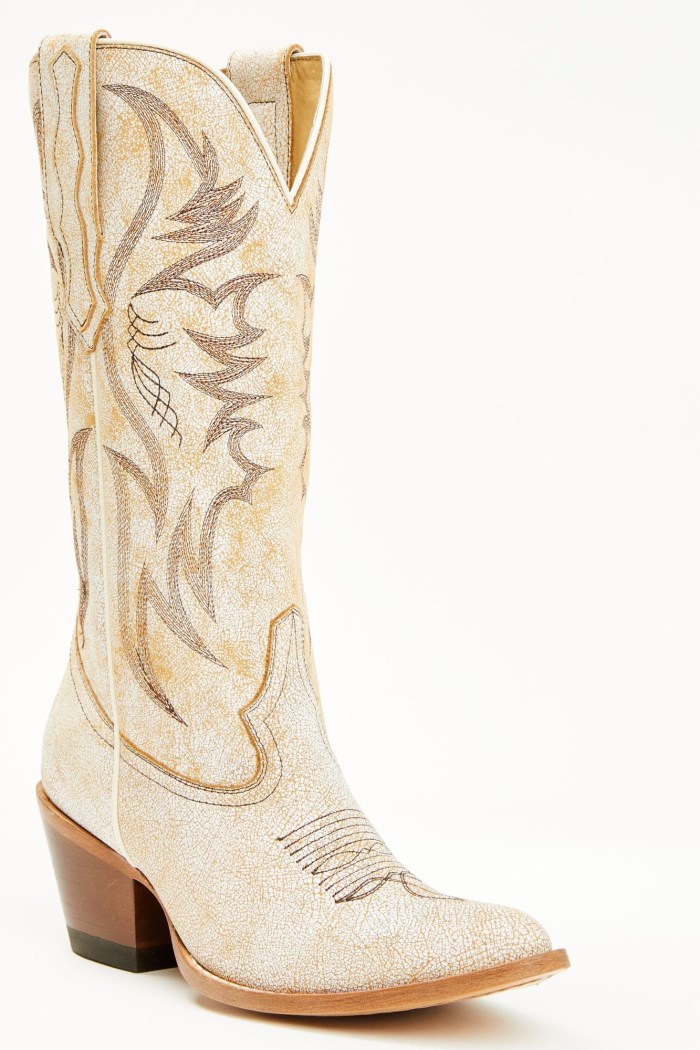 Idyllwind Women's Charmed Life Crackle White Leather Western Boots - Round Toe | Ivory
