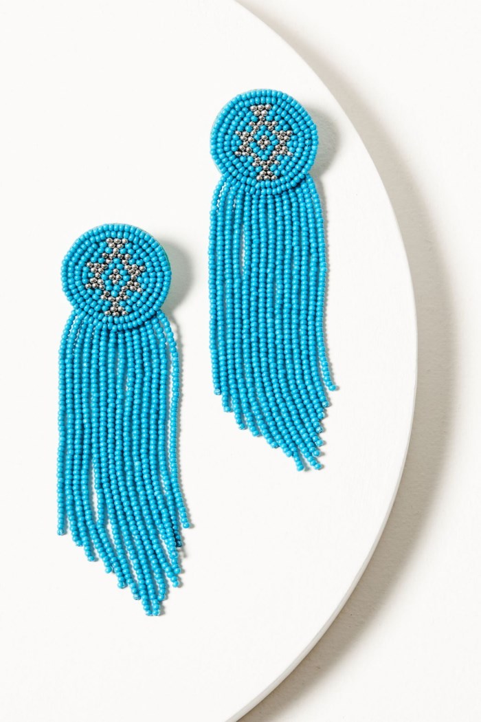 Idyllwind Women's Adalee Seed Bead Fringe Earrings | Turquoise