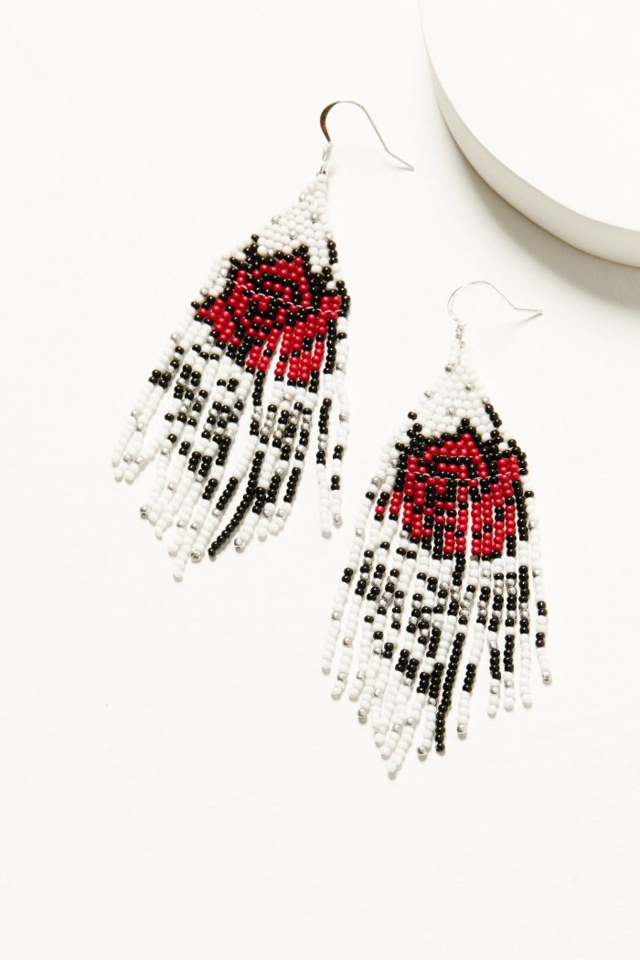 Idyllwind Women's Carla Rose Beaded Fringe Earrings | White