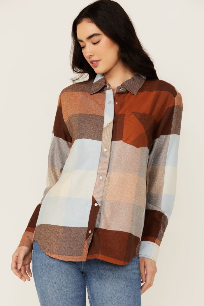 Idyllwind Women's Harlow Long Sleeve Snap Flannel Shirt | Caramel