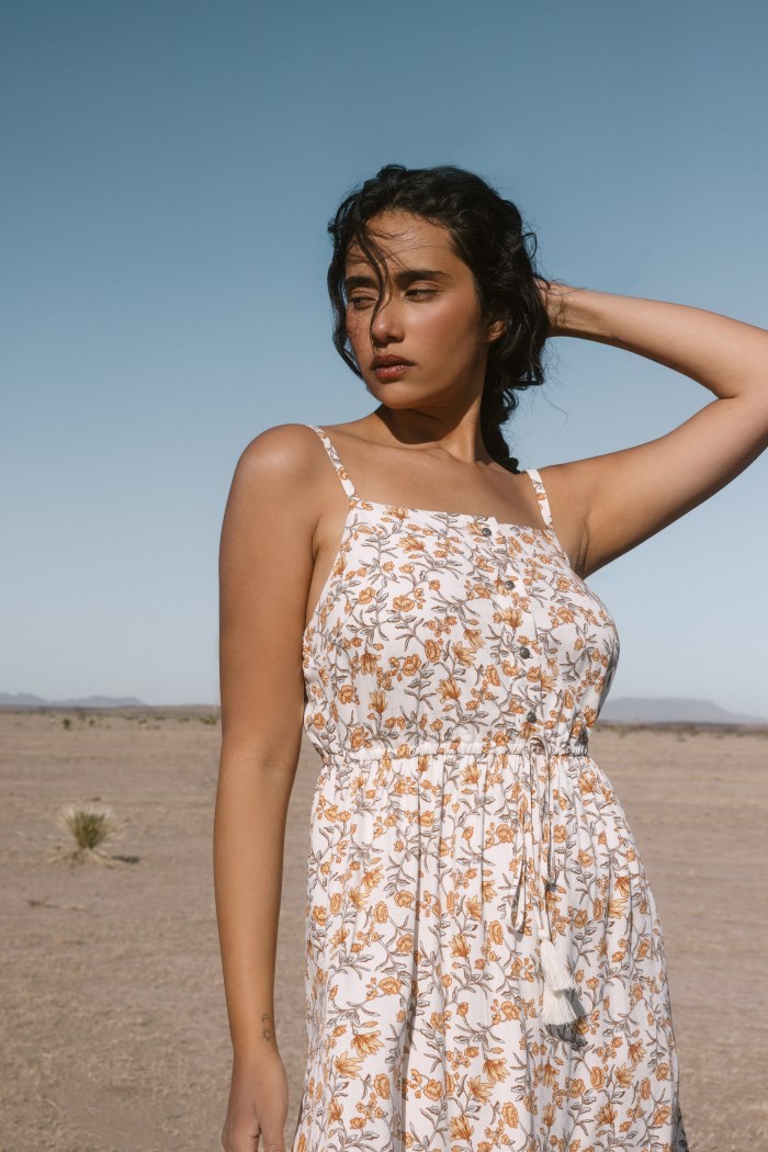 Idyllwind Women's Sugarland Printed High-Low Maxi Dress | Ivory