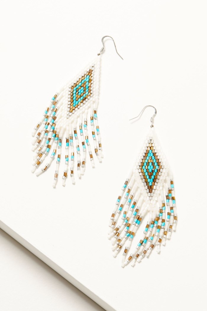 Idyllwind Women's Blanco River Beaded Fringe Earrings | White