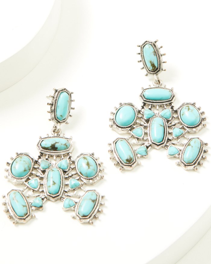 Idyllwind Women's Jewell Squash Blossom Statement Earrings | Silver