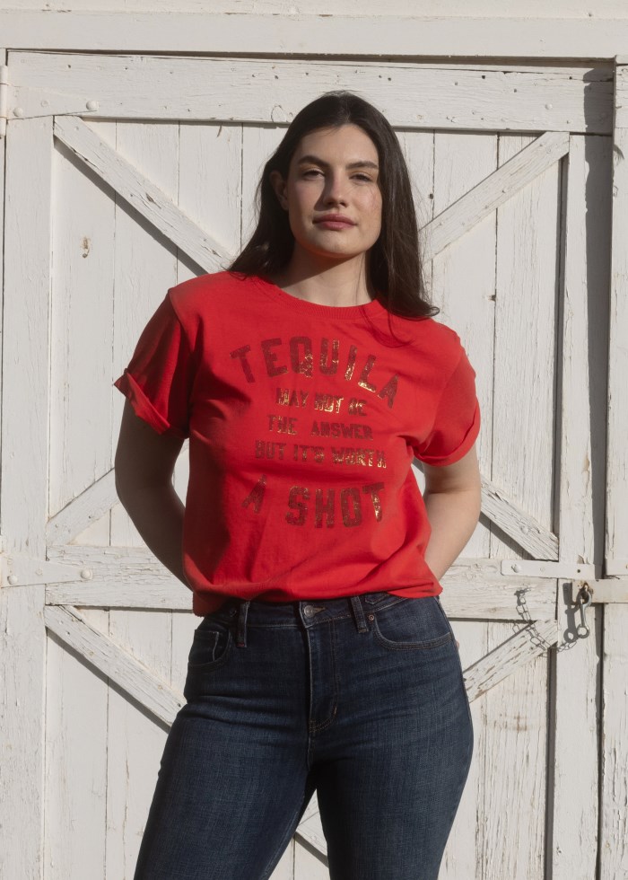 Idyllwind Women's Rundle Tequila Shot Short Sleeve Graphic Tee | Dark Orange