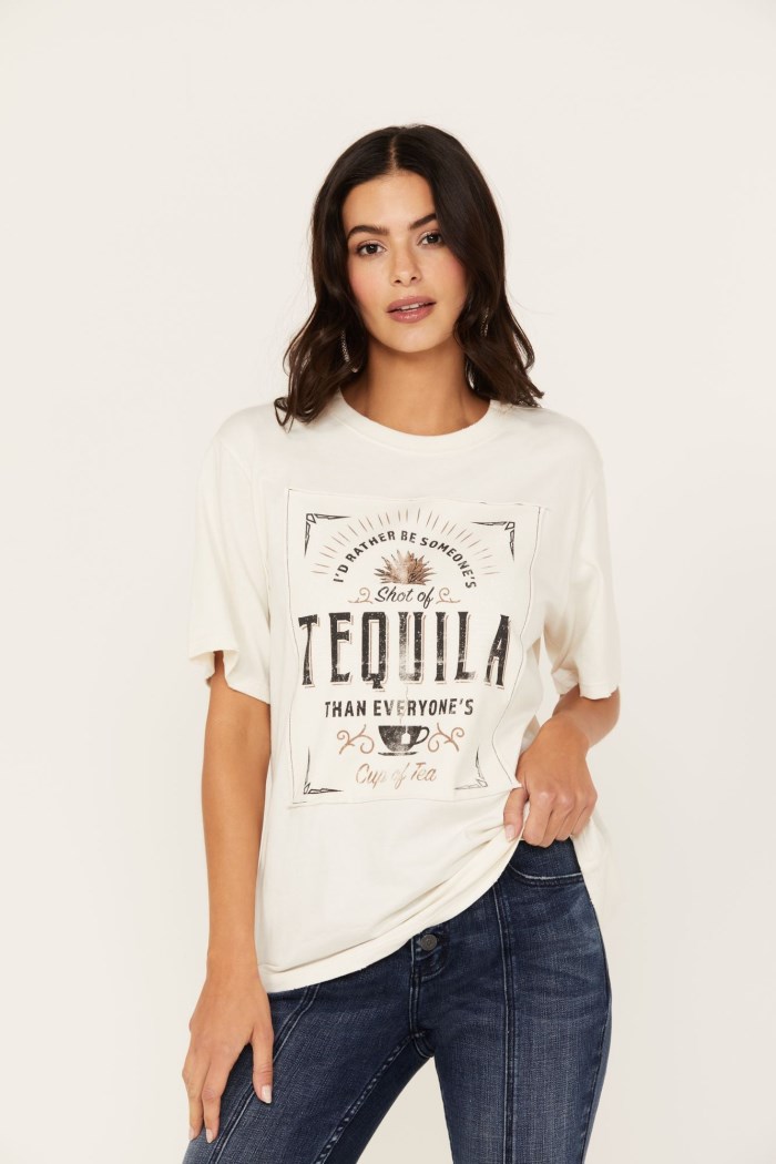 Idyllwind Women's Shot Of Tequila Short Sleeve Graphic Tee | Ivory