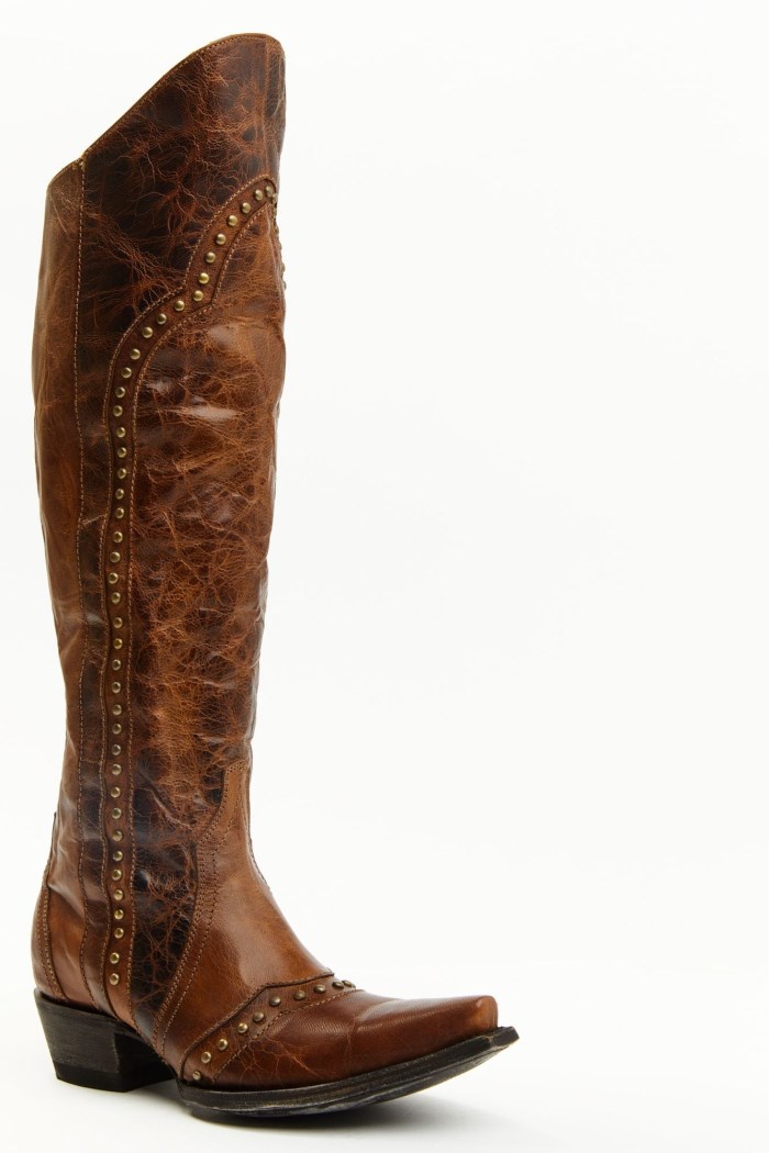 Idyllwind Women's Straight Up Orix Goat Studded Leather Tall Western Boots - Snip Toe | Brown