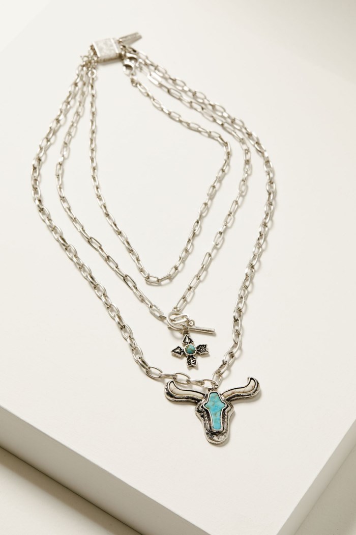 Idyllwind Women's Shenandoah Steerhead Necklace | Silver