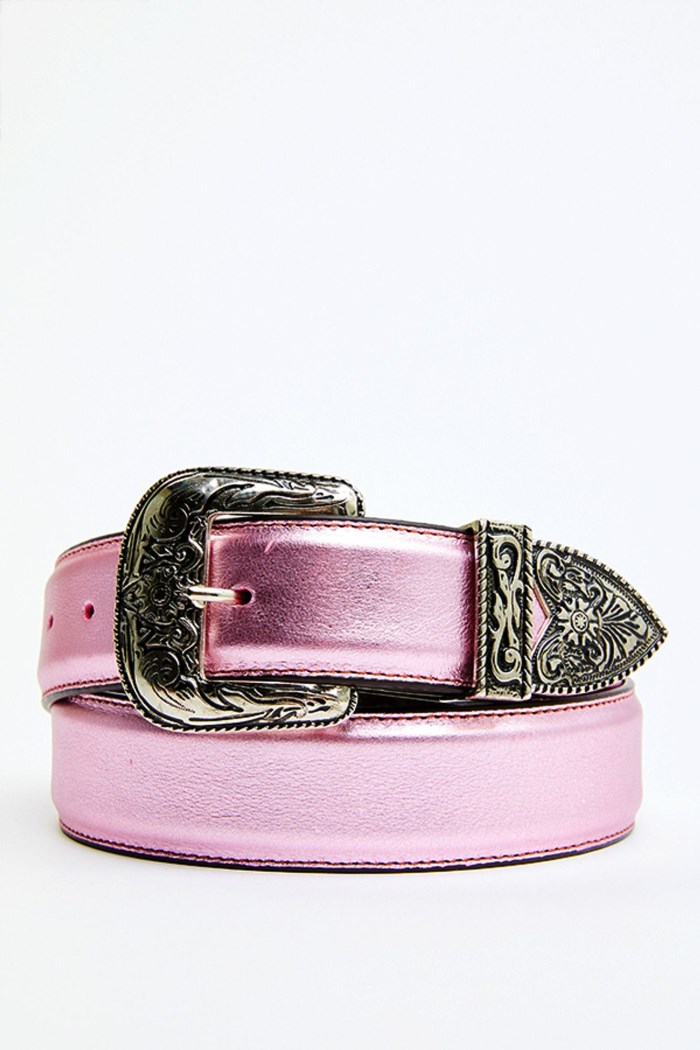 Idyllwind Women's Metallic Etched Western Belt | Medium Pink