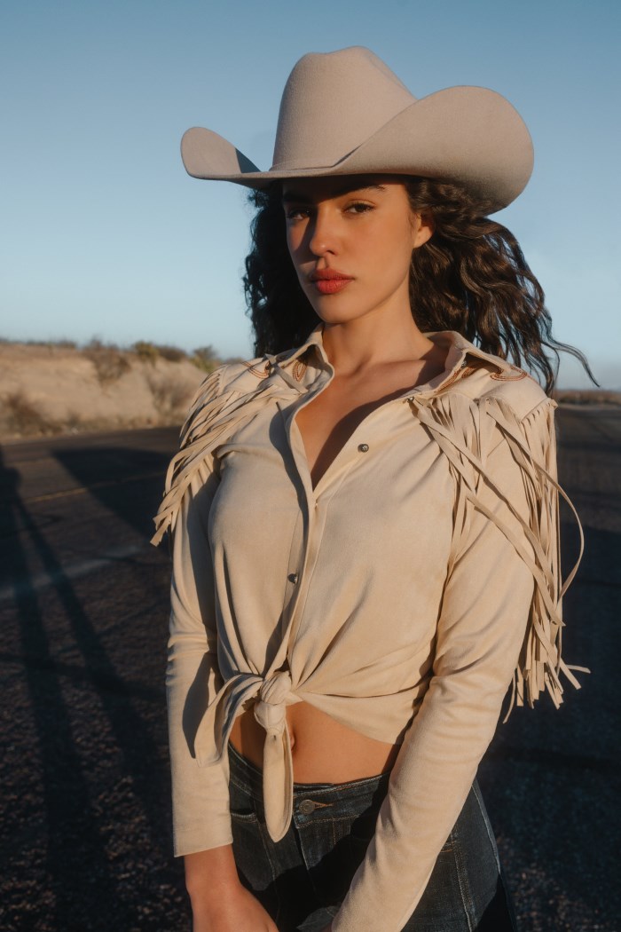 Idyllwind Women's Fringe Embroidered Long Sleeve Button-Down Western Shirt | Stone