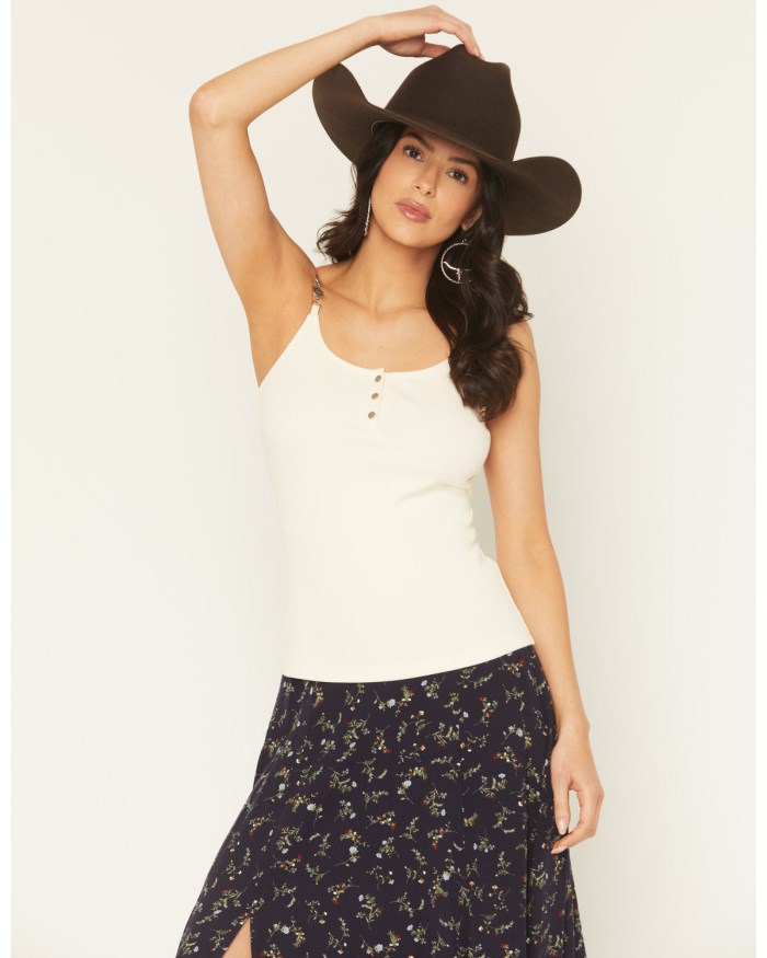 Idyllwind Women's Longdale Concho Sleeveless Tank Top | Cream