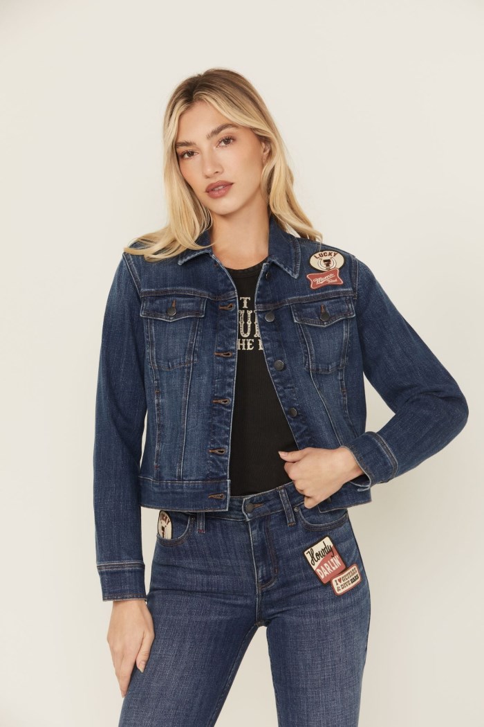 Idyllwind Women's Ellwood Patch Denim Trucker Jacket | Dark Wash
