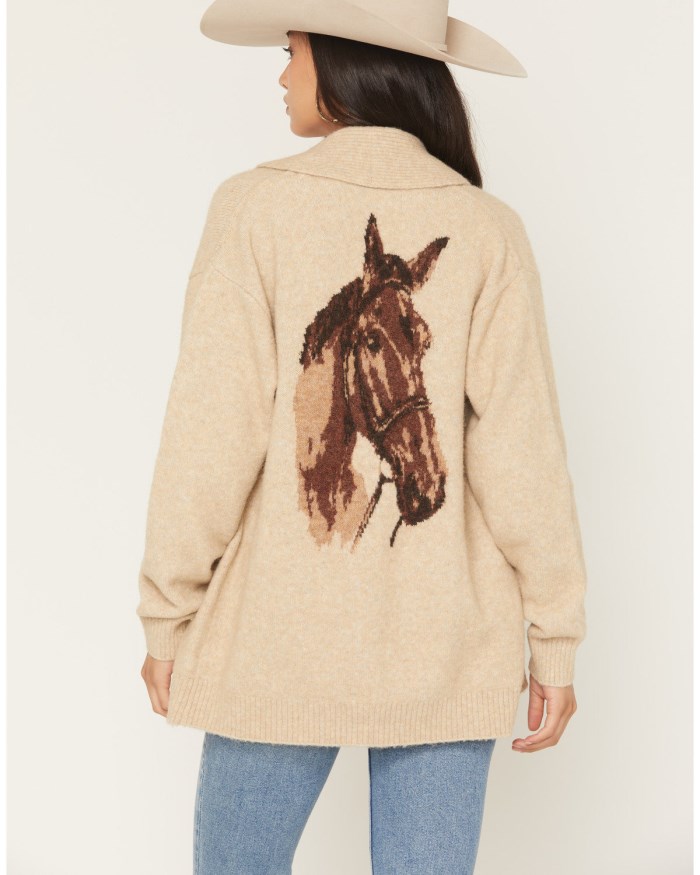 Idyllwind Women's Spartan Horse Cardigan Sweater | Khaki