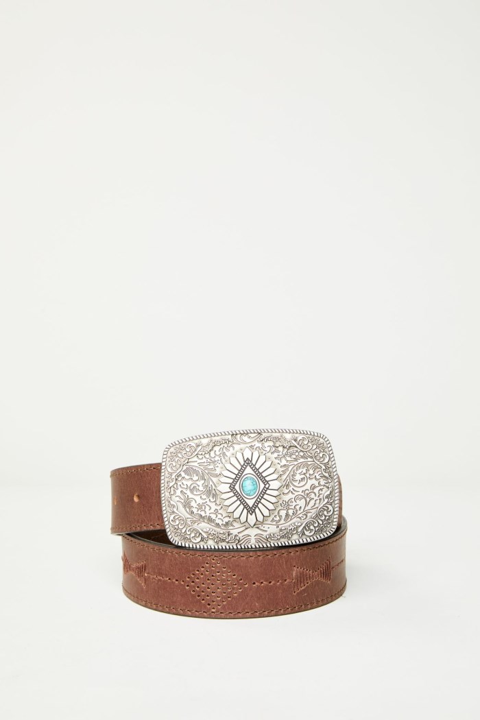 Idyllwind Women's Highland Embossed Buckle Belt | Dark Brown