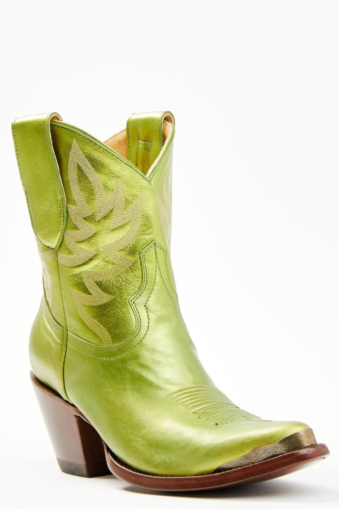 Idyllwind Women's Envy Metallic Green Fashion Leather Western Booties - Round Toe | Green
