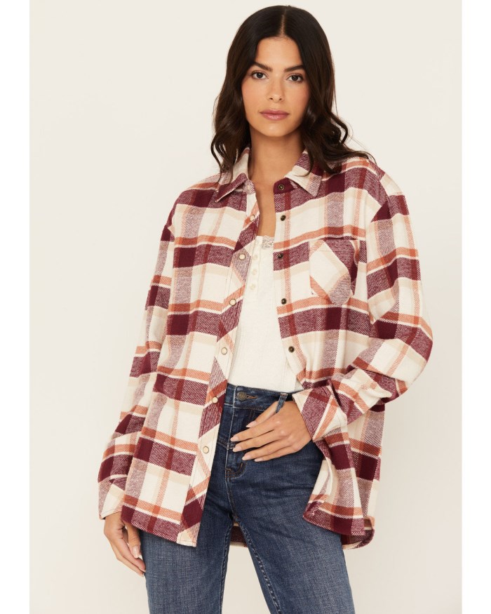Idyllwind Women's Rendon Plaid Print Long Sleeve Snap Flannel | Pecan