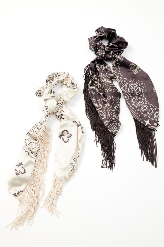 Idyllwind Women's Annette Fringe Hair Scrunchies - 2 Pack | Brown