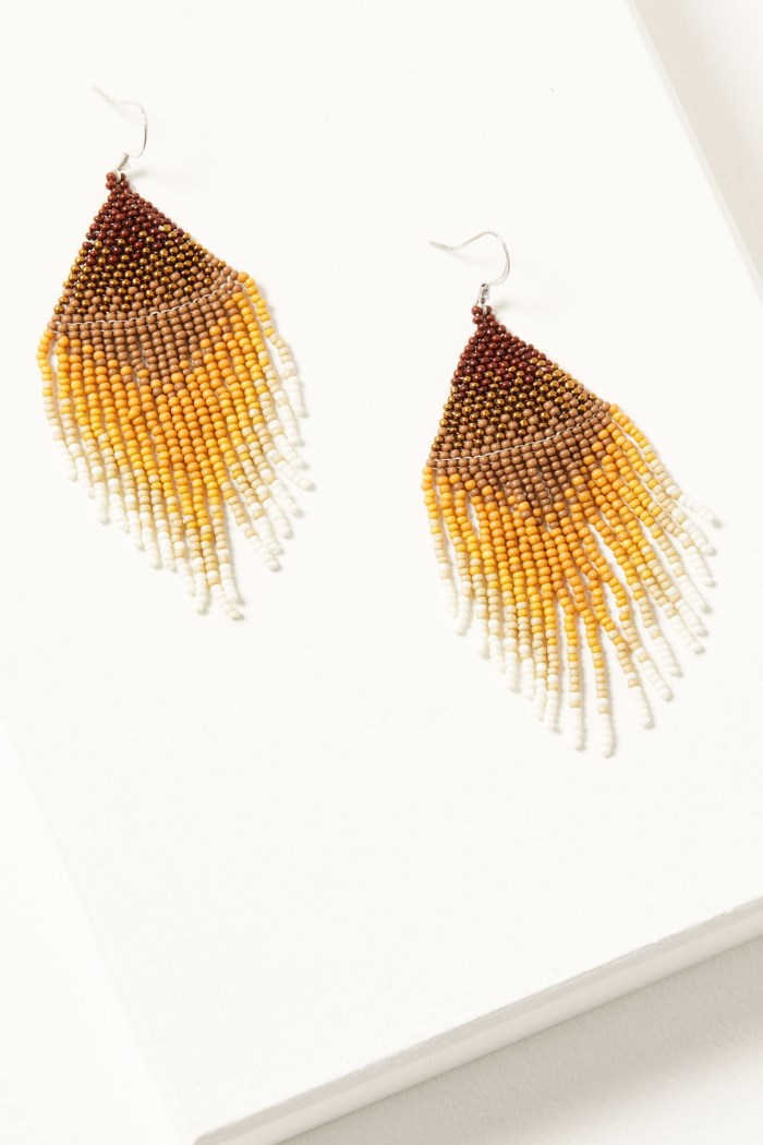 Idyllwind Women's Copperlily Seed Bead Fringe Earrings | Brown