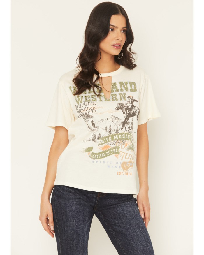 Idyllwind Women's Wild And Western Short Sleeve Graphic Tee | Cream