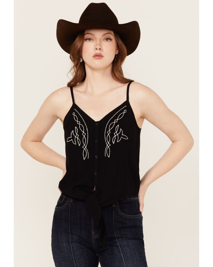 Idyllwind Women's Steele Western Embroidered Cami | Black
