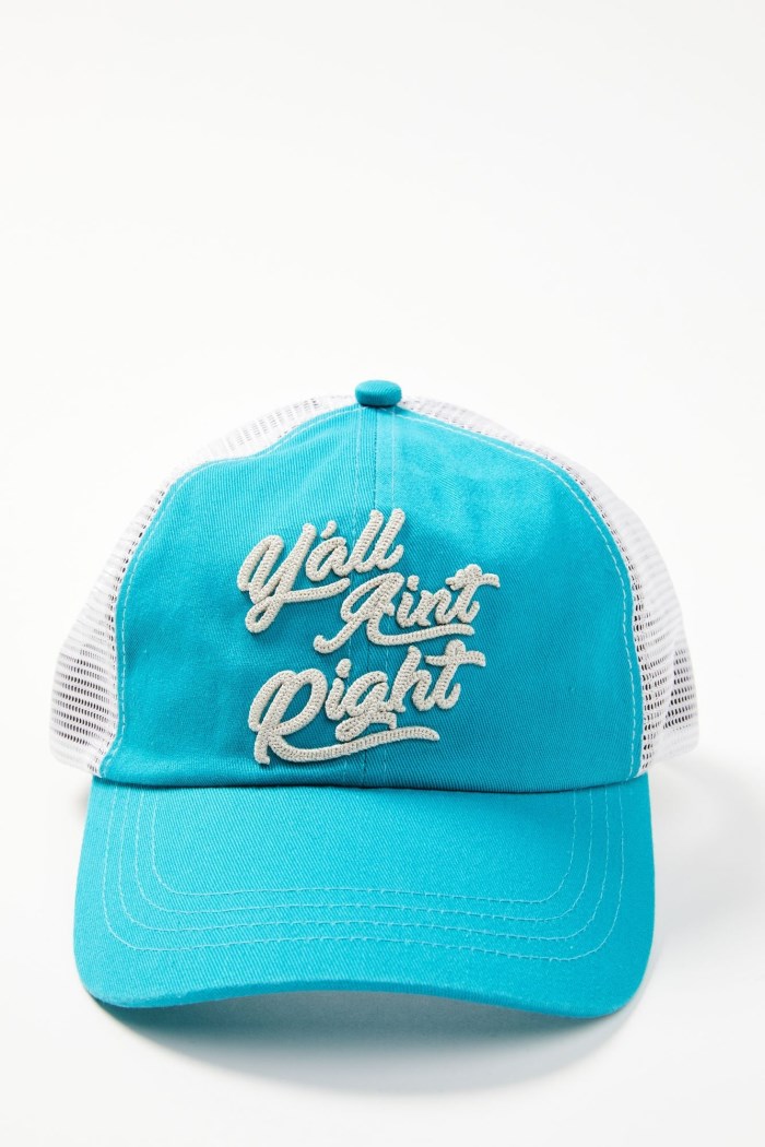 Idyllwind Women's Y'all Ain't Right Embroidered Mesh Back Baseball Hat | Turquoise