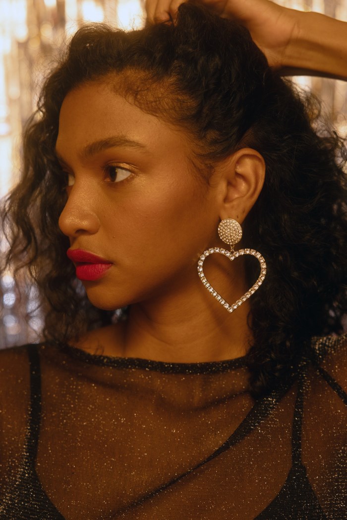 Idyllwind Women's Jeanette Heart Rhinestone Earrings | Silver