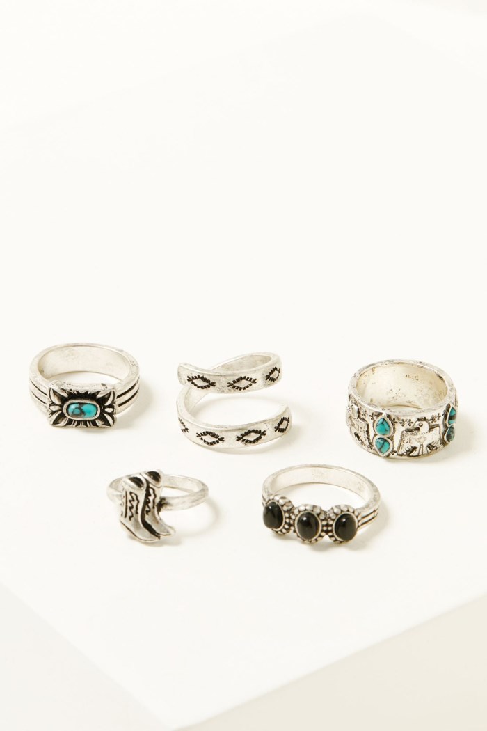 Idyllwind Women's Anita Thunderbird Ring Set - 5 Piece | Silver