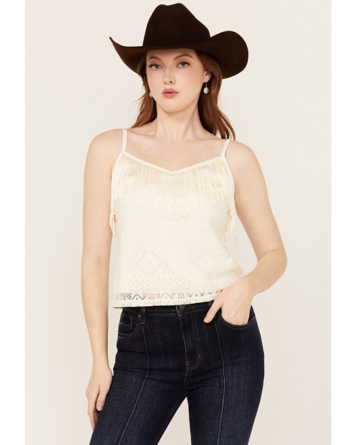 Idyllwind Women's Redmond Lace Fringe Cami | Ivory