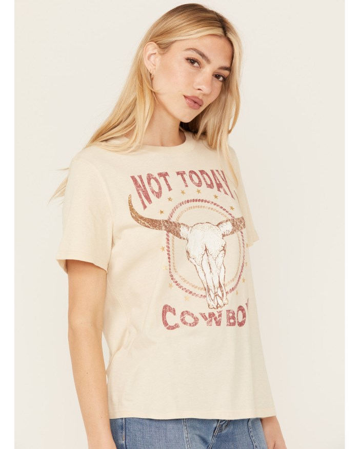 Idyllwind Women's Not Today Cowboy Boyfriend Fit Short Sleeve Graphic Tee | Nude