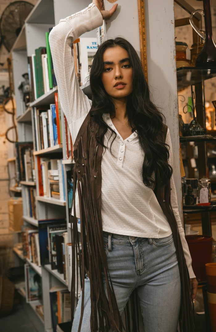 Idyllwind Women's Hattie Beaded Fringe Vest | Dark Brown