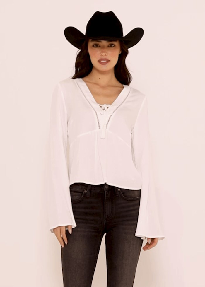 Idyllwind Women's Cedar Lace-Up Top | Ivory