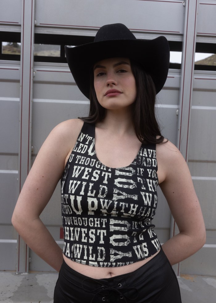 Idyllwind Women's Rhett The West Was Wild Graphic Rib Knit Tank | Black