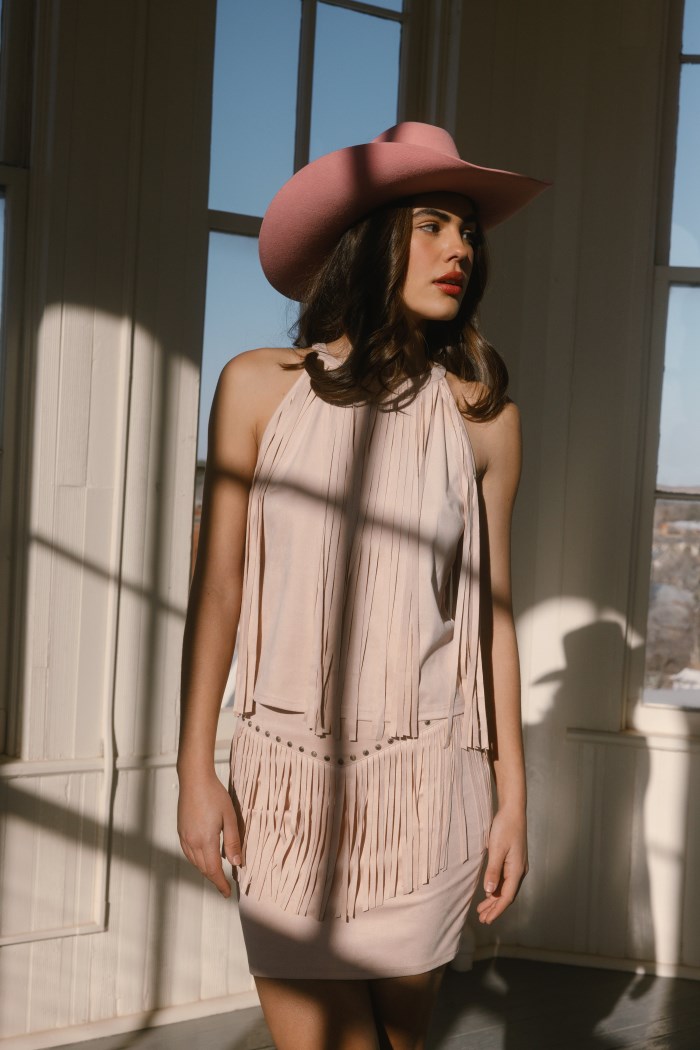 Idyllwind Women's Madie Faux Suede Fringe Tank | Pink