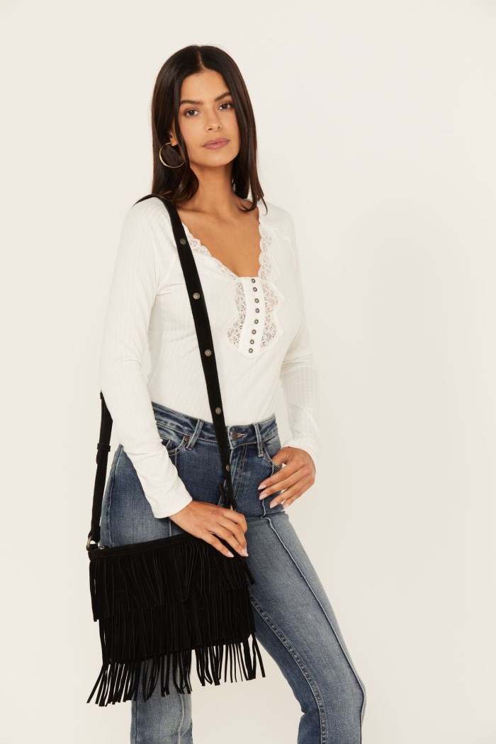 Idyllwind Women's Darlington Court Suede Crossbody Handbag | Black