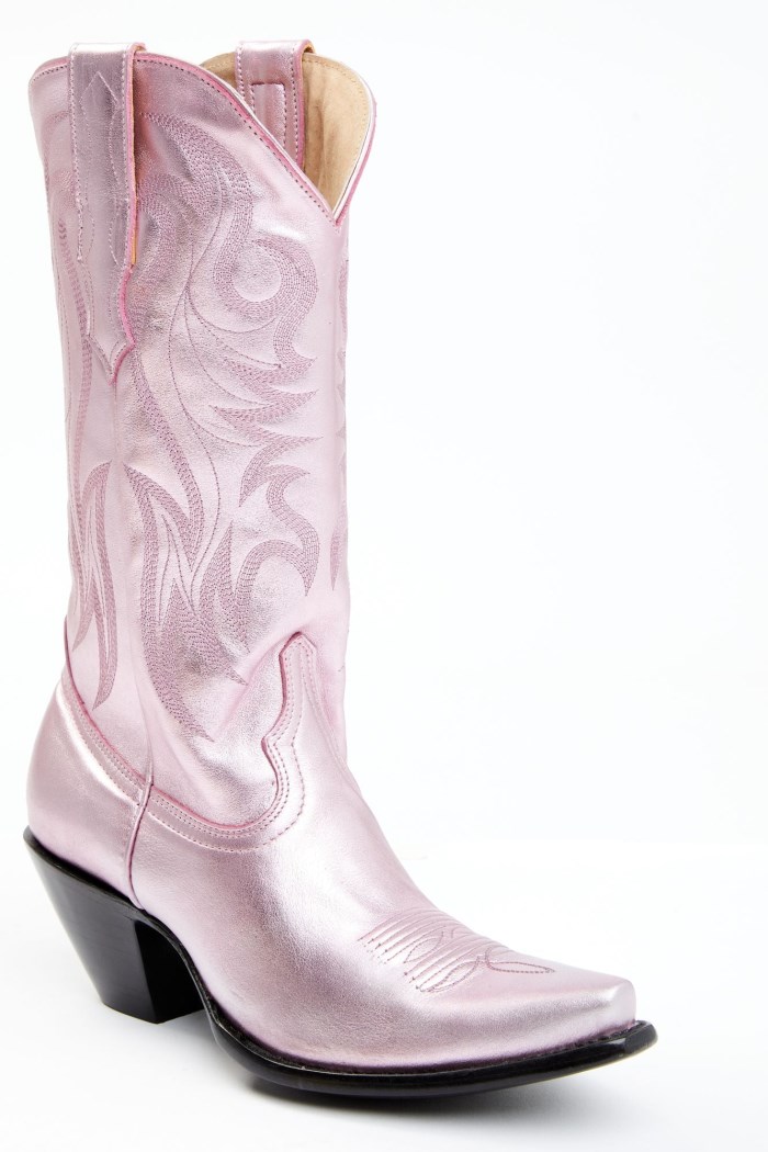 Idyllwind Women's Rose' Metallic Pink Leather Western Boots - Snip Toe | Pink