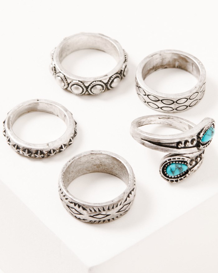 Idyllwind Women's Stratton Ring Set - 5 Piece | Silver