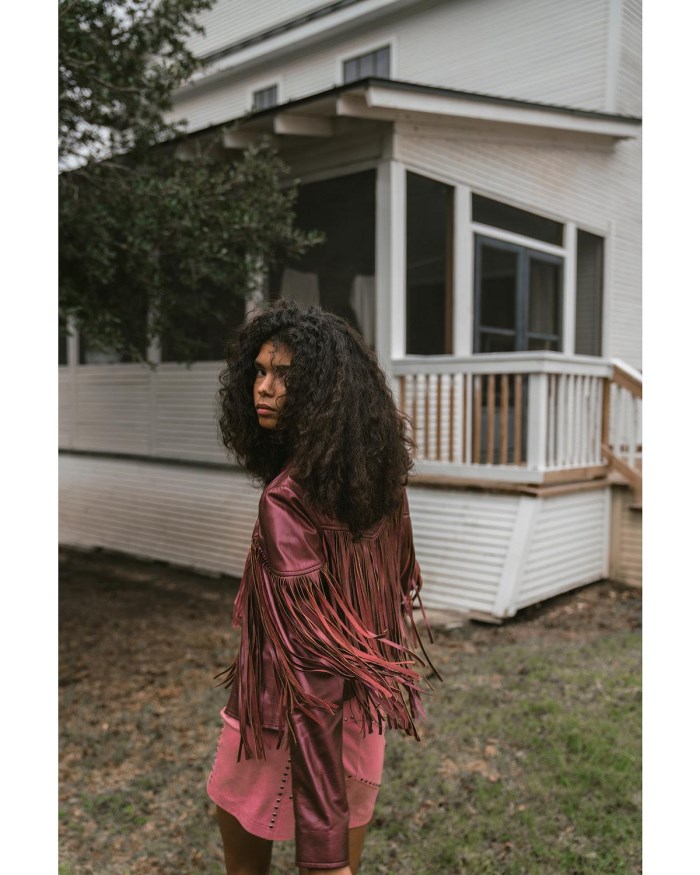 Idyllwind Women's Metallic Fringe Leather Moto Jacket | Grape