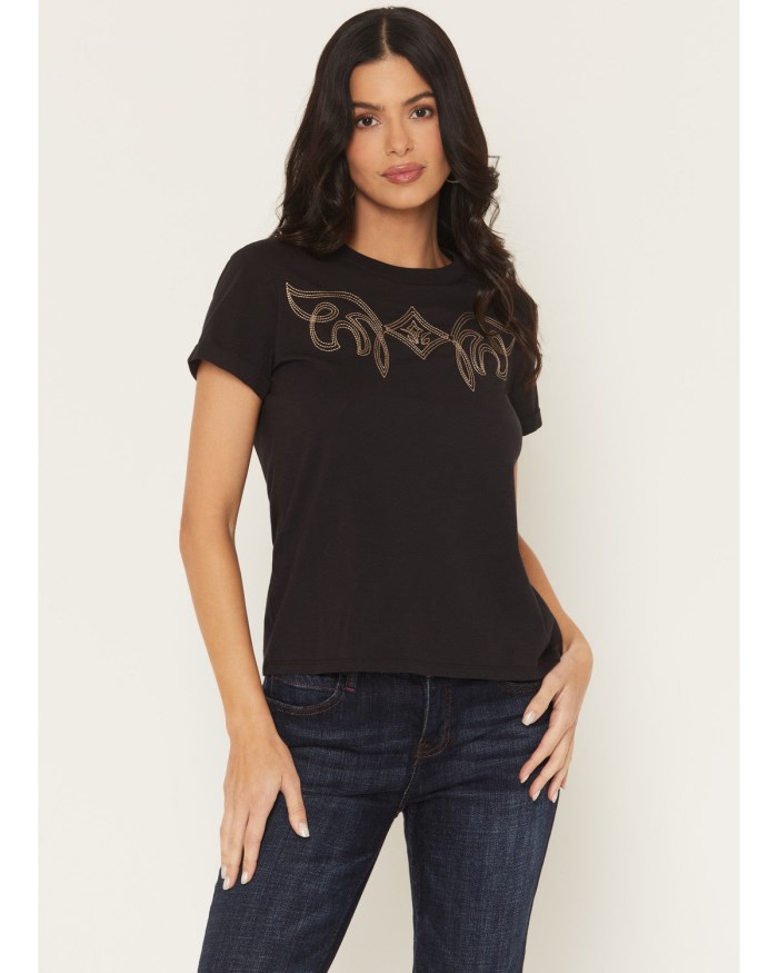 Idyllwind Women's Warren Boot Stitch Short Sleeve Tee | Black