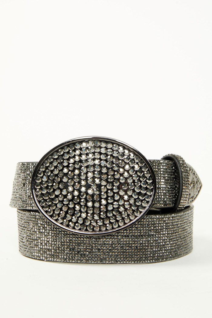 Idyllwind Women's Lovell Black Rhinestone Oval Buckle Belt | Black