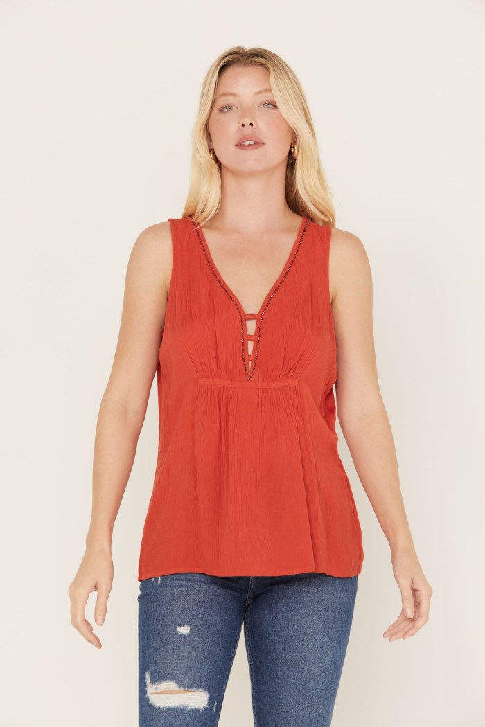 Idyllwind Women's Rowan Embellished Tank Top | Orange