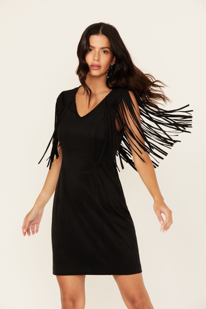 Idyllwind Women's Lady Bird Faux Suede Mini Dress | Black