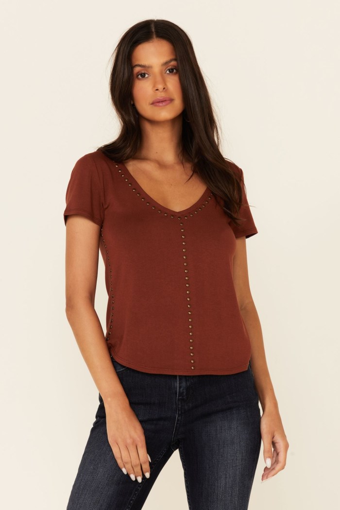 Idyllwind Women's Honky Tonk Studded Top | Rust Copper