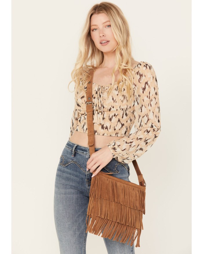 Idyllwind Women's Darlington Court Suede Crossbody Handbag | Lt Brown