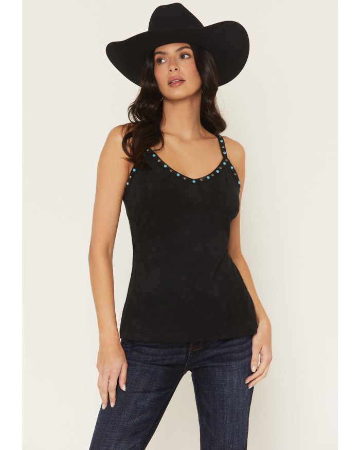 Idyllwind Women's Weona Studded Faux Suede Cami | Black